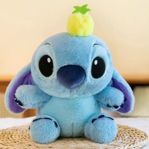 ULEEK Christmas 23cm Disney Anime Figure Stitch Angel Plush Toy  Pineapple Stitch Plushies Stuffed Animal Pillow Dolls Birthday Gift For Girls
