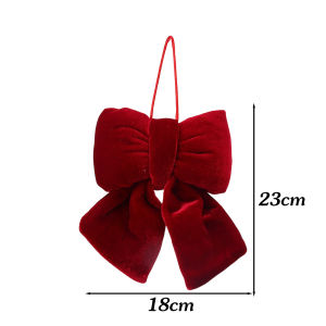 3Pcs Giáng Sinh màu đỏ nhung nút thắt nơ DIY Cây giáng sinh đồ treo trang trí Năm Mới đồ trang trí tiệc tại gia Đồ Trang sức Vải Mặt trang trí hình nơ