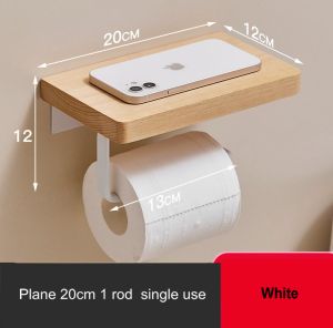 Bathroom Log Beech Sanitary Roll Paper Holder Storage 2-In-1 Sanitary Roll Paper Toilet Solid Wood Frame Mobile Phone Holder