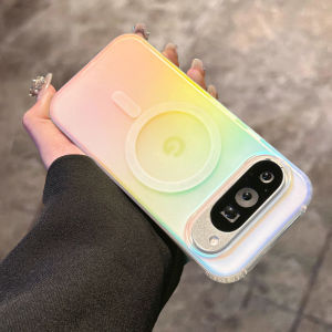Laser Rainbow Magnetic For Magsafe Cases For Google Pixel 10 9 Pro XL 10ProXL 9ProXL 9A 10Pro 9Pro Wireless Charging Armor Cover