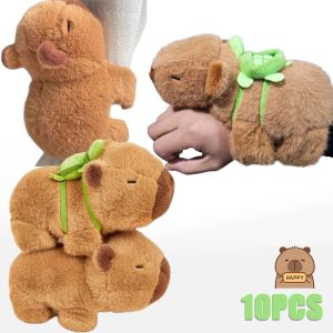1-10PCS Rytanda Capybara Clap Circle Toys Slap Snap Wrap Wristband Bracelet Capybara Plush Hand Ring Fun Pop Circles Kids  Gift
