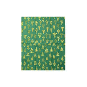 16pcs 33 * 40cm 3-layer Christmas Element Long Napkins Gold Christmas Tree Green Disposable Table Mat DIY Decoupage Paper