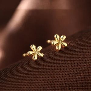 1PC New Fashion Gold Sliver Color Small Flower Stud Earring for Women Girl Simple Tiny Screw Back Piercing Earrings Jewelry