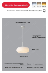 NSWR | Modern Scandinavian Style Pendant Light for Dining Room Bedroom Study