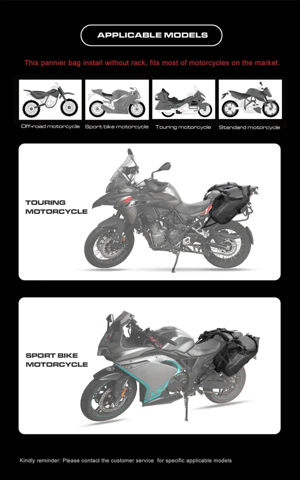 Rhinowalk Motorcycle Side Bag 14L-28L-48L Large Capacity 100