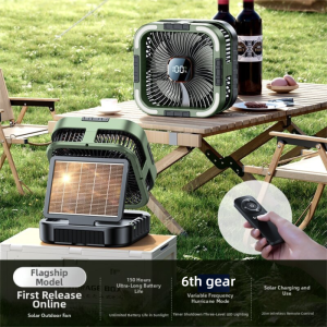 KUMENG | Solar-Powered Portable Desk & Car Fan with Large Wind Power Long Battery Life Oscillating Cooling USB Charging