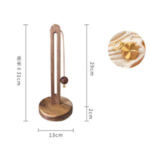 Kitchen Countertop Solid Wood Paper Towel Holder Punch-free Roll Paper Storage Rack Lazy Rag Plastic Wrap Bag Stand Style Rack