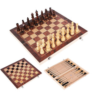 Magnetic  3 in 1 Wooden Chess Backgammon Checkers Travel Games Chess SetBoard Draughts Entertainment Christmas Gift