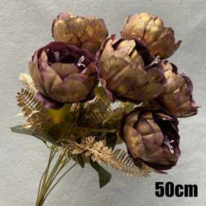 7 Head Peonies Artificial Flowers Silk Bouquet Autumn Wedding Party Christmas Table Decoration High Quality Flower Arrangement
