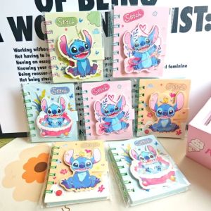ZEEMIN Halloween Christmas Disney Stitch Mini Notebook: Cute Cartoon Anime Stitch Kawaii Cashbook Student Learning Supplies Office Supplies Holiday Gifts