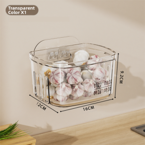 YUHANG | Multi-Function Food Storage Box for Garlic Ginger and Scallions Wall-Mounted Kitchen Spice Rack