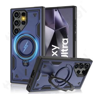 360° Rotating Bracket Casing For Samsung Galaxy S25 S24 S23 Ultra Plus Edge S23FE S24FE S25FE S25Edge 5G Phone Case Magnetic Charging Shockproof Armor Stand Holder Back Cover