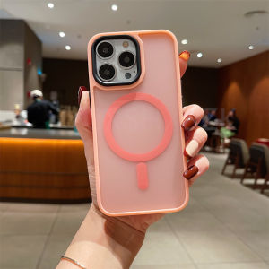 Luxury Magnetic For Magsafe Wireless Charge Phone Case For iPhone 15 14 13 12 11 Pro Max 15 14 Plus Shockproof Matte Cover Case