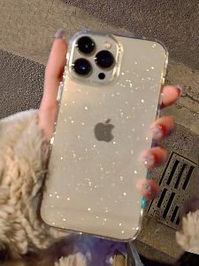 Luxury Glitter Clear Phone Case For iPhone 11 12 13 14 15 16 17 Pro Max Plus Air Soft Transparent Silicone Bumper Cases Cover