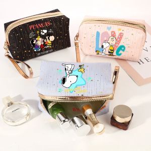 Christmas Gifts: Snoopy Foil Stamping Makeup Bag Women Cosmetic Bags Portable Large Capacity Travel Tote
