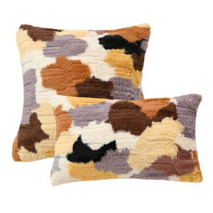 30x50cm/45x45cm Soft and Plush Colorful Cushion Cover Nordic-Style Waist Sofa Chair Pillowcase Contrasting Color Living Room & Bedroom Decorative Pillowcase