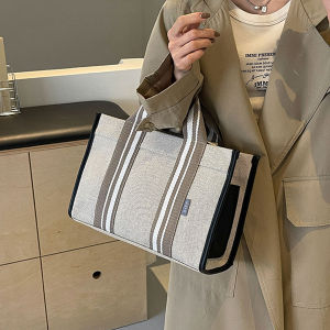 Large Capaci Canvas Tote Bag Womens Crossbody Commuter Bag Sli Trendy Pure Color Faionable Horizontal Square ape