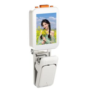 RK-X40G Monitor Screen w/ Vocal Cord Clip for Phone Rear Camera Wireless Magnetic Selfie Monitor Screen for iPhone Android