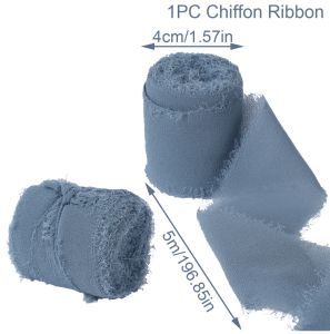 4CM*5M Handmade Frayed Edged Satin Chiffon Silk Ribbon For Wedding Invitation Wrapping Bouquets Birthday Party Decorations Gifts