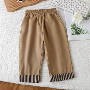 Spring Cargo Panst For Childrens Boys Handsome Trousers 3-10Y Kids Wide-leg Fashion Pants Toddler Autumn Loose Clothing