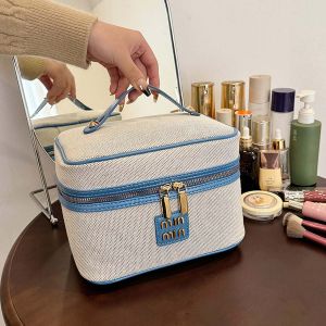 New cross-border hot makeup bag large capacity cosmetics storage bag High-grade metal standard toiletry bag high-grade canvas