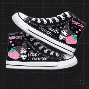ZEEMIN Halloween Christmas Sanrio Kawaii Kuromi Students High-top Canvas Shoes Anime Cartoon Lovely Fashionable Exquisite Creative Casual Simple Flat Shoes