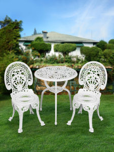 KIMDELIN | ชุดเก้าอี้พักผ่อนกลางแจ้ง 3 ชิ้น ทำจากอลูมิเนียมหล่อ