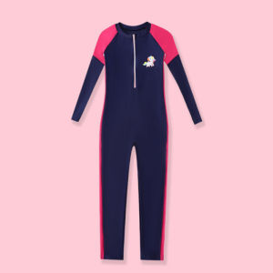 Girls Swimsuits Children Fashion Long-sleeved One-piece Costume 6-12Y Kids Summer Pool Swimming Clothing Teenager Swimwear