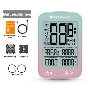 West Biking | Máy Tính Xe Đạp GPS Không Dây Có Đồng Hồ Đo Vận Tốc và Quãng Đường