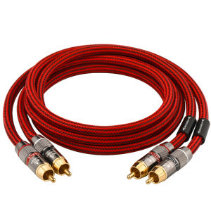 HIFI RCA Audio Cable 6N OFC Male to Male High-performance 2RCA to 2RCA Interconnect Cable for Amplifier TV DAC