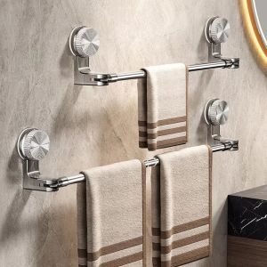 Portable Suction Cup Towel Holder No Drilling Retractable Towel Rod Rotatable Angle Storage Shelf for Towel