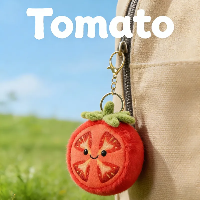 Kawaii Simulation Tomato Plush Figure Doll Fruit Vegetable Food