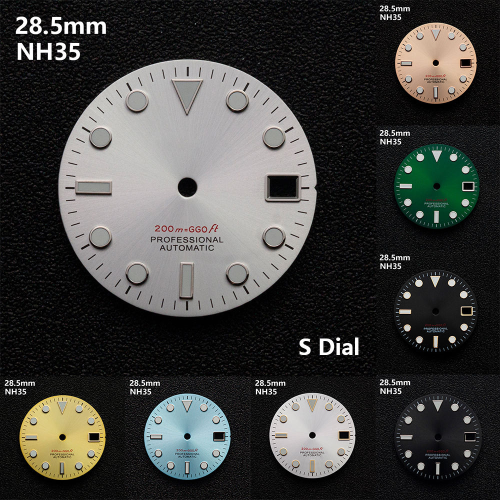 Enamel Modification 【Limited Time Only】 28.5mm S Logo SUB Diving Dial Suitable For NH35 ...