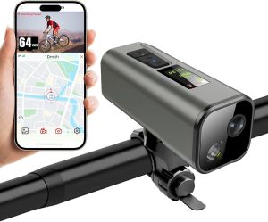 4K GPS Bike Camera with Headlight Cycling Computer & Speedometer Sport Action DV 64GB APP Control IP65 Waterproof