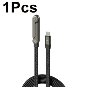 Tiktok HOT 240W Ultra-Fast Charging Cable with Foldable Stand 90° Elbow Bend for Gaming 480Mbps High-Speed Data Transfer 1.5m Durable Design 2-in-1 Solution for Work Play & Movies