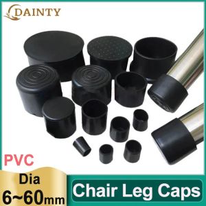Dia6-60mm Round Chair Leg Caps PVC Rubber Table Foot Cover Pipe Plugs Dust Cover Socks Floor Furniture Protector Pads Leveling