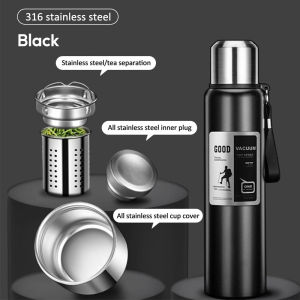 1000ML Stainless Steel Thermos Bottle Sport Thermal Water Bottle Keep Cold and Hot Insulated Cup Outdoor Campping Vacuum Flasks