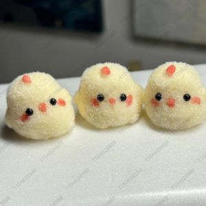 new Tiny Yellow Chicken Taba Squishy Cute Little Fuzzy Chick Hen Squeeze Toy Mochi Toy Stress Release Hand Relax Bag Charm Gift Toy
