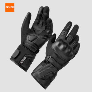 ถุงมือมอเตอร์ไซค์ FEHER รุ่น FT-002A สำหรับฤดูหนาว ทำจากหนังแท้ กันน้ำ กันลม กันกระแทก พร้อมแผ่น TPU ป้องกันกระดูก สำหรับขี่มอเตอร์ไซค์