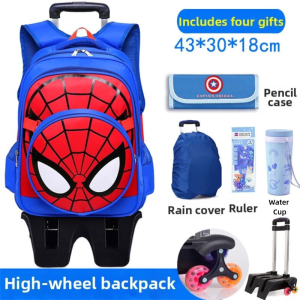 KABUYOUSI | Spider-Man Theme Waterproof Rolling School Bag