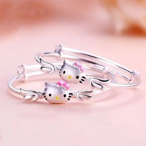 ZEEMIN Halloween Christmas Sanrio Hello Kitty Bracelet Jewelry Cute Cartoon Anime KT Cat Fashion Ladies Bracelet Girlfriend Valentines Day Gifts