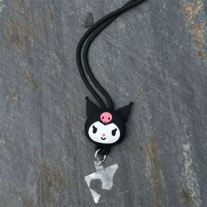 Cute Cartoon Hello Kitty Kuromi Doll Mobile Phone Lanyard Silicone Elastic Anti-Fall Pendant Kawaii Mobile Phone Anti-Lost Rope