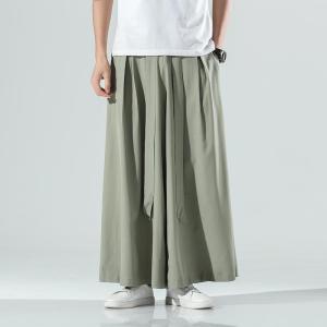 2026 Men Wide Leg Pants Mens Cotton Joggers Retro Loose Trousers Man Japan Style Kimono Pants Male Big Crotch Nepal Robe Pants