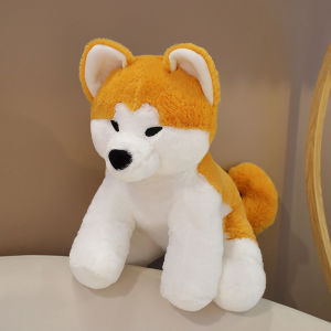 Lovely Cartoon Akita Dog Plush Toy Soft Shiba Inu Puppy Stuffed Animal Dolls Accompany Baby Sleeping Pillow For Girls Kids Gifts