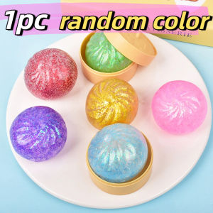 Mini Dumpling Bun Decompression Ball With Steamer Basket Decompression Glitter Colored Bun Shaped Venting Ball