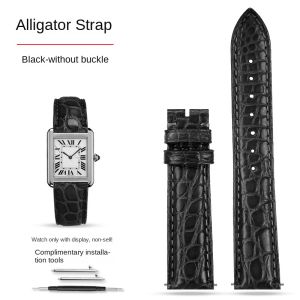 16mm 17mm 18mm 19mm 20mm 21mm 22m Black Blue Brown Crocodile Skin Watch Strap For CARTIER Tank CLÉ DE Bracelet Leather Watchband