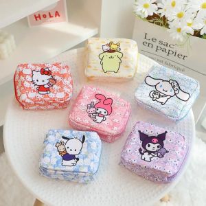 ZEEMIN Halloween Christmas Sanrio Hello Kitty Coin Purse Cute Cartoon Anime Kuromi My Melody Cinnamoroll Pom Pom Purin Cosmetic Storage Bag Holiday Gifts