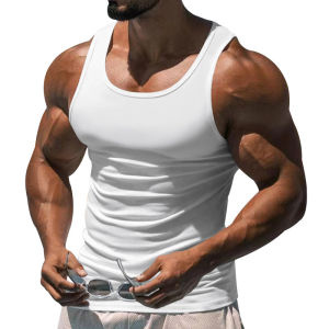Mens Tight Vest Casual Sports Tank Tops Middle-aged Sleeveless Basic Tops Quick Drying Bodybuilding Vest Tees Fitness Training