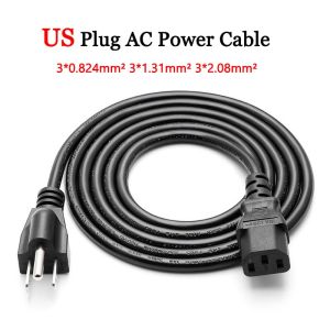 1.5M 3M 5M AC Power Cable Cord 3 Prong Connector EU US AU UK C13 Charging Line For Electronic TV Computer Printer Radio Laptop