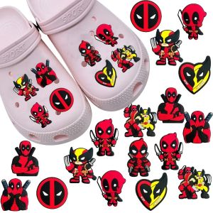 ZEEMIN Halloween Christmas Marvel Deadpool Wolverine Beach Shoes Decorations Cute Cartoon Anime Fashion Diy Slippers Shoe-buckle Accessories Holiday Gifts